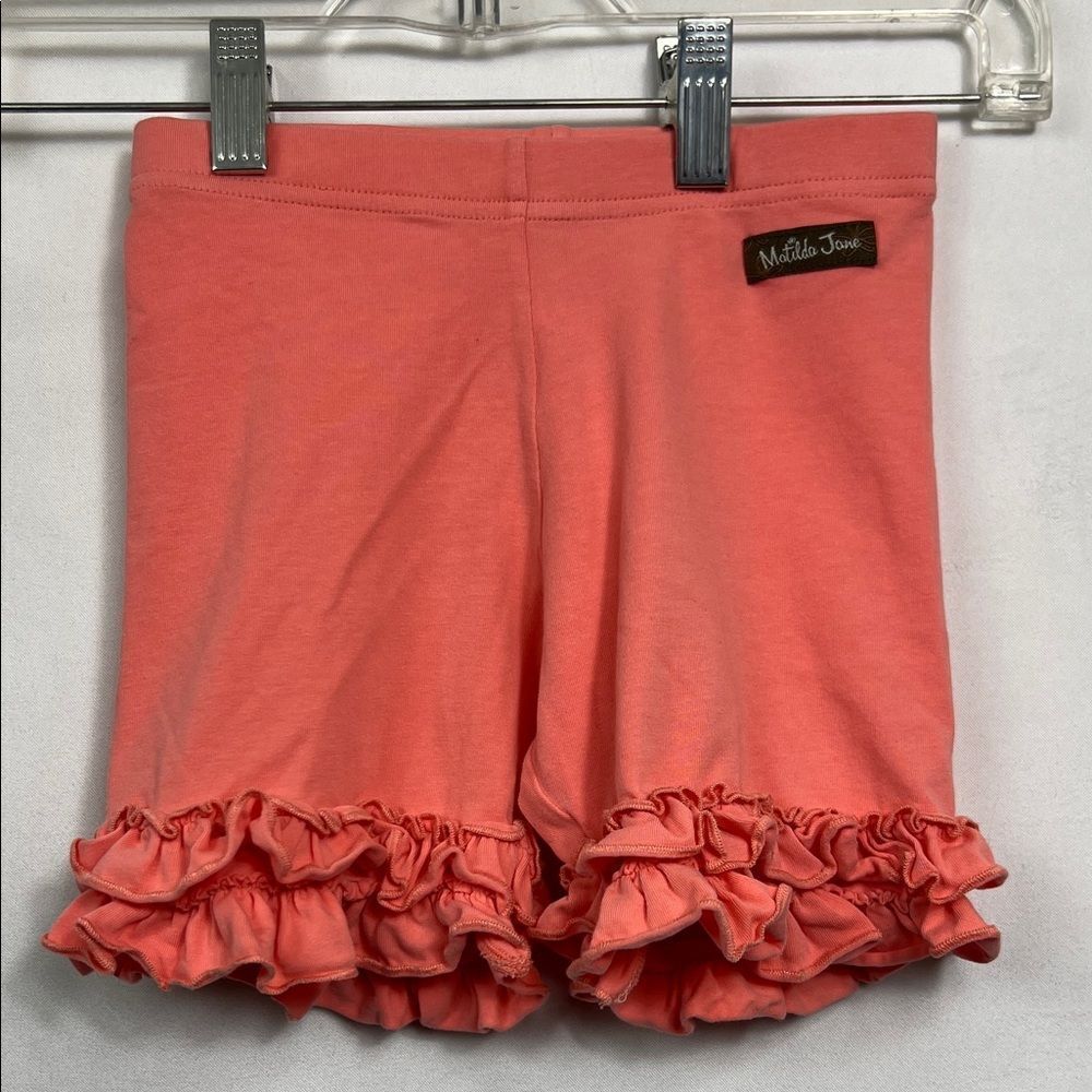 Matilda Jane Peach Ruffle Shorts biker size 6